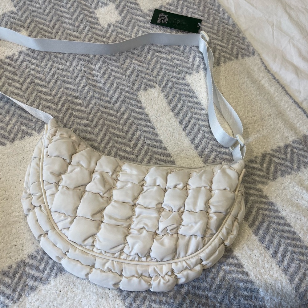 Cream Quilted Crossbody Bag
